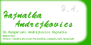 hajnalka andrejkovics business card